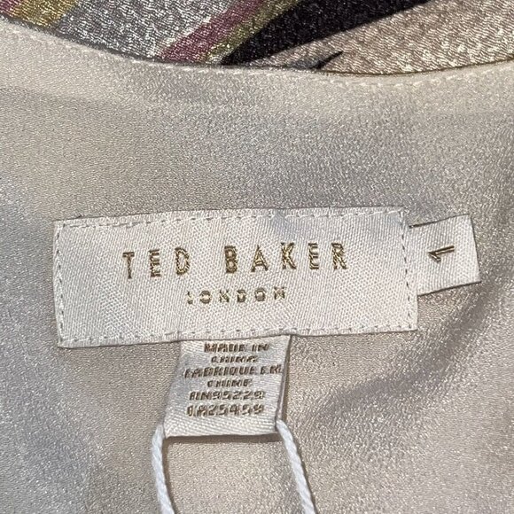 Ted Baker Warrenn Printed Button Through Cami Maxi Dress Dusky Pink US XS ( 1 ) - Picture 8 of 12